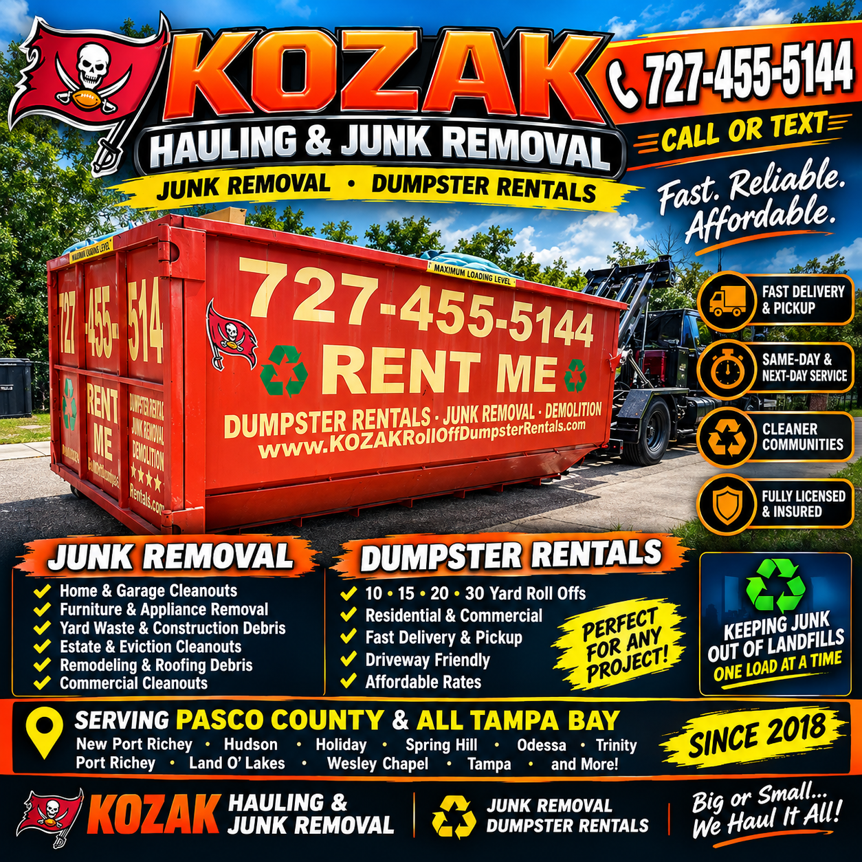 KOZAK dumpster rental and junk removal
